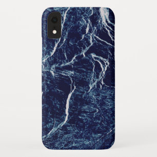 Navy Blue Abstract Pattern iPhone XR Hoesje