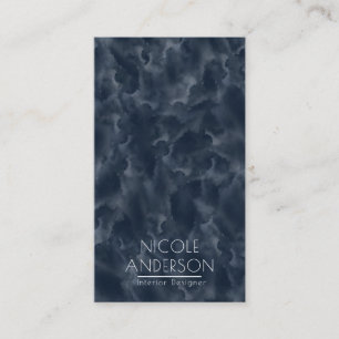 Navy Blue Abstracte Waterverf Stain Elegant Chic Visitekaartje