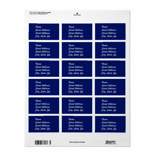Navy Blue Adres Sticker (Full Sheet)
