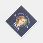 Navy Blue Afstuderen Felicitaties Foto Servet (Hoek)