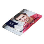 Navy Blue Afstuderen Fotoaankondiging Magnet Magneet (Linkerzijde)