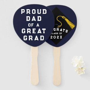Navy Blue Afstuderen Novelty Handwaaier