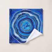 Navy Blue Agate Geode Digital art Bad Handdoek (Wasdoekje)