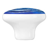 Navy Blue Agate Geode Digital art Keramische Knop (Zijkant)