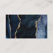 Navy Blue Agate Geode Gold Glitter Real Estate Visitekaartje (Achterkant)