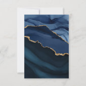 Navy Blue Agate Geode Gold Monogram Bedankkaart (Achterkant)