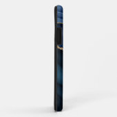 Navy Blue Agate Geode Gold Monogram Case-Mate iPhone Case (Achterkant/rechts)
