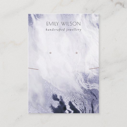 Navy Blue Agate Marble Ketting Earning Display Visitekaartje (Voorkant)
