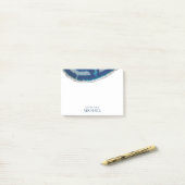 Navy Blue Agate Post-it® Notes (Op bureau)