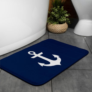 Navy Blue Anchor Badmat