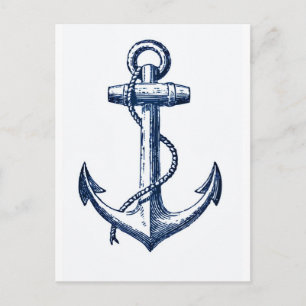 Navy Blue Anchor Briefkaart