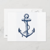 Navy Blue Anchor Briefkaart (Voorkant / Achterkant)