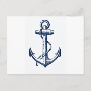Navy Blue Anchor Briefkaart