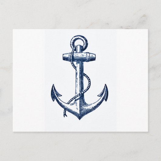 Navy Blue Anchor Briefkaart (Voorkant)