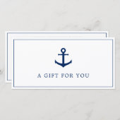 Navy Blue Anchor Business Gift Certificate (Voorkant / Achterkant)