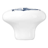 Navy Blue Anchor Keramische Knop (Zijkant)