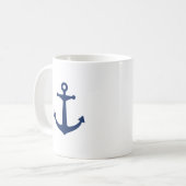 Navy Blue Anchor Koffiemok (Voorkant links)