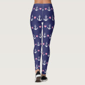 Navy Blue Anchor Leggings (Achterkant)