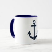 Navy Blue Anchor Mok (Voorkant links)