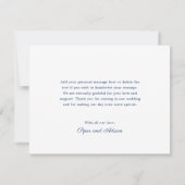 Navy Blue Anchor Monogram Nautical Wedding Bedankkaart (Achterkant)