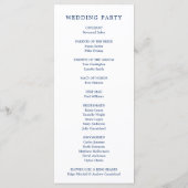 Navy Blue Anchor Monogram Nautical Wedding Programma (Achterkant)