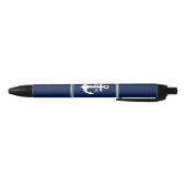 Navy Blue Anchor Monogrammed Blauwe Inkt Pen (Bodem)