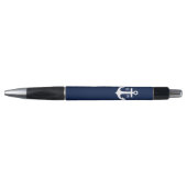 Navy Blue Anchor Monogrammed Pen (Voorkant)