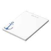 Navy Blue Anchor, Nautical Personalized Notitieblok (Gedraaid)