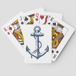 Navy Blue Anchor Pokerkaarten