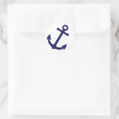 Navy Blue Anchor Ronde Sticker (Tas)