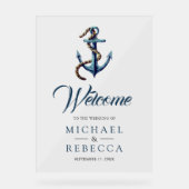 Navy Blue Anchor Rope Wedding Welcome (Recto)
