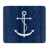 Navy Blue Anchor Snijplank (Voorkant)