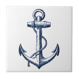 Navy Blue Anchor Tegeltje