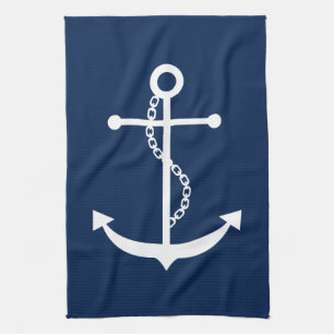 Navy Blue Anchor Theedoek