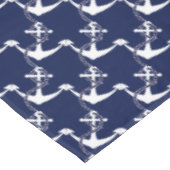 Navy Blue Anchor W/Rope op wit Tafelkleed (Gekanteld)