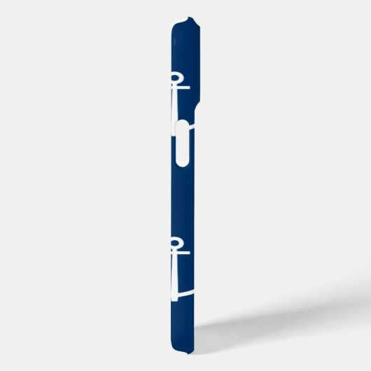 Navy Blue Anchors Pattern 1 Case-Mate iPhone Case (Achterkant / Rechts)