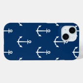 Navy Blue Anchors Pattern 1 Case-Mate iPhone Case (Achterkant (horizontaal))
