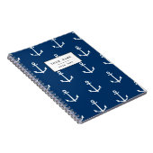 Navy Blue Anchors Pattern 1 Notitieboek (Rechterzijde)