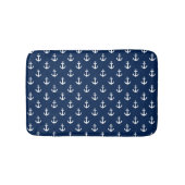 Navy Blue Anchors Pattern Badmat (Voorkant)