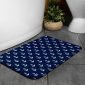 Navy Blue Anchors Pattern Badmat