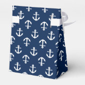 Navy Blue Anchors Pattern Bedankdoosjes (Achterkant)