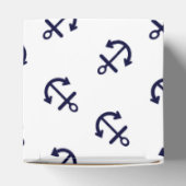 Navy Blue Anchors White Background Pattern Bedankdoosjes (Bovenkant)