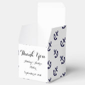 Navy Blue Anchors White Background Pattern Bedankdoosjes (Geopend)