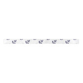 Navy Blue Anchors White Background Pattern Lint (Voorkant)