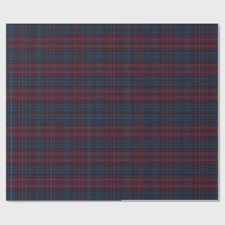 Navy Blue and Burgundy Plaid Wrapping Paper Cadeaupapier