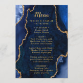 Navy Blue and Gold Agate Wedding Menu (Devant)