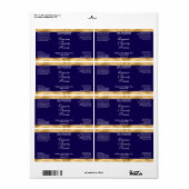 Navy Blue and Gold Cosmetics Dropper Bottle Label (Full Sheet)