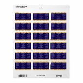 Navy Blue and Gold Cosmetics Dropper Bottle Label  (Full Sheet)