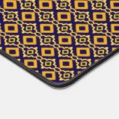 Navy Blue and Gold Diamond Pattern Bureaumat (Hoek)