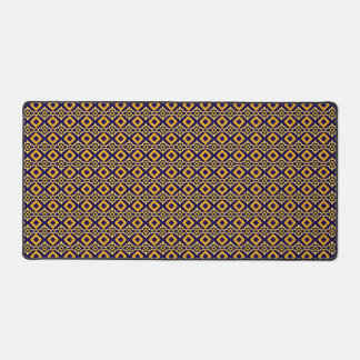 Navy Blue and Gold Diamond Pattern Bureaumat